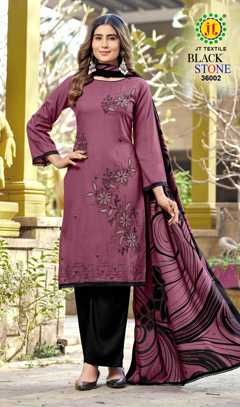 JT BLACK STONE VOL-36 RAYON PREMIUM WORK DRESS MATERIAL AT WHOLESALE PRICE