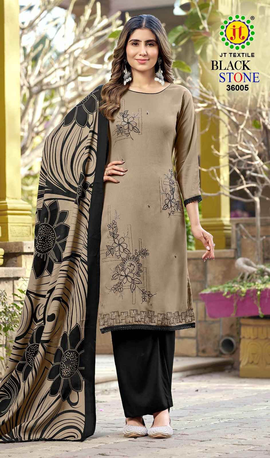 JT BLACK STONE VOL-36 RAYON PREMIUM WORK DRESS MATERIAL AT WHOLESALE PRICE