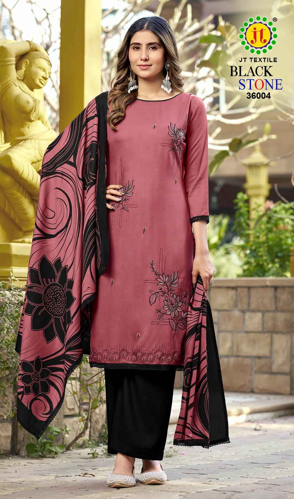 JT BLACK STONE VOL-36 RAYON PREMIUM WORK DRESS MATERIAL AT WHOLESALE PRICE