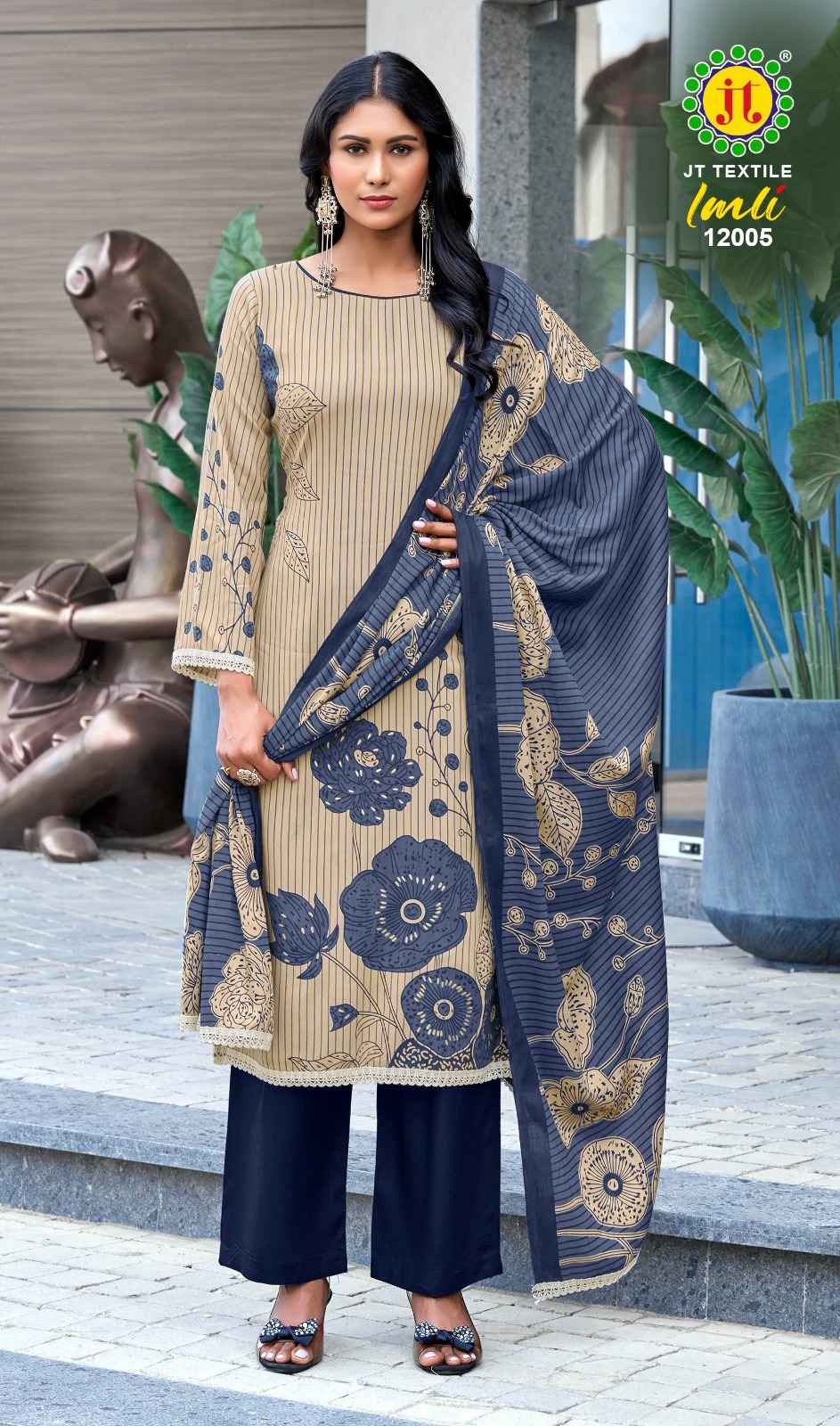 JT IMLI VOL-12 RAYON FABRIC WITH GOLD PRINT DRESS MATERIAL AT WHOLESALE PRICE