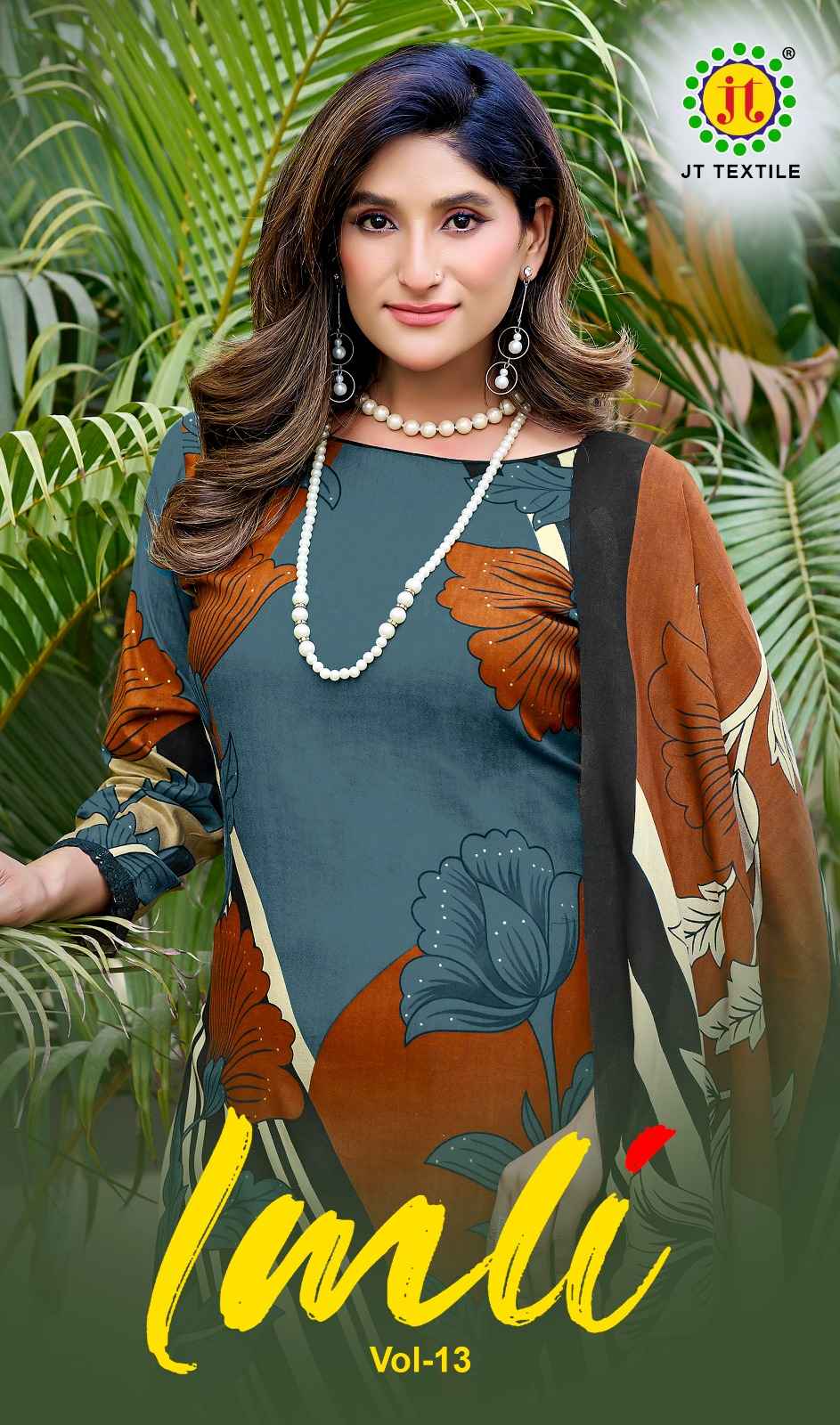JT IMLI VOL-13 RAYON FABRIC WITH GOLD PRINT DRESS MATERIAL AT WHOLESALE PRICE