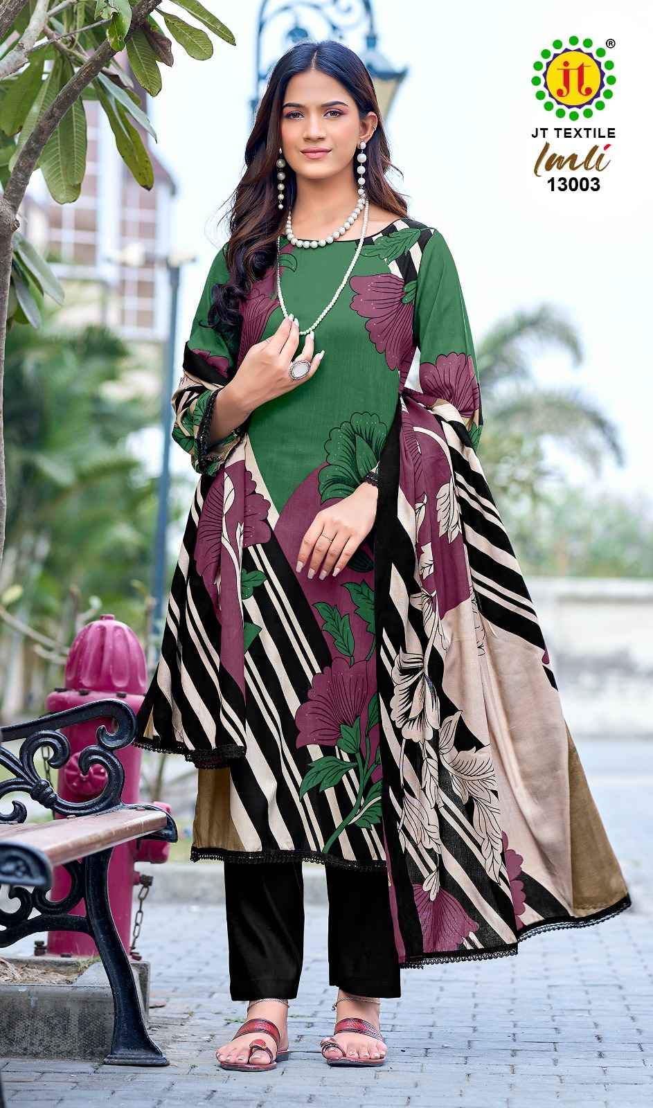 JT IMLI VOL-13 RAYON FABRIC WITH GOLD PRINT DRESS MATERIAL AT WHOLESALE PRICE