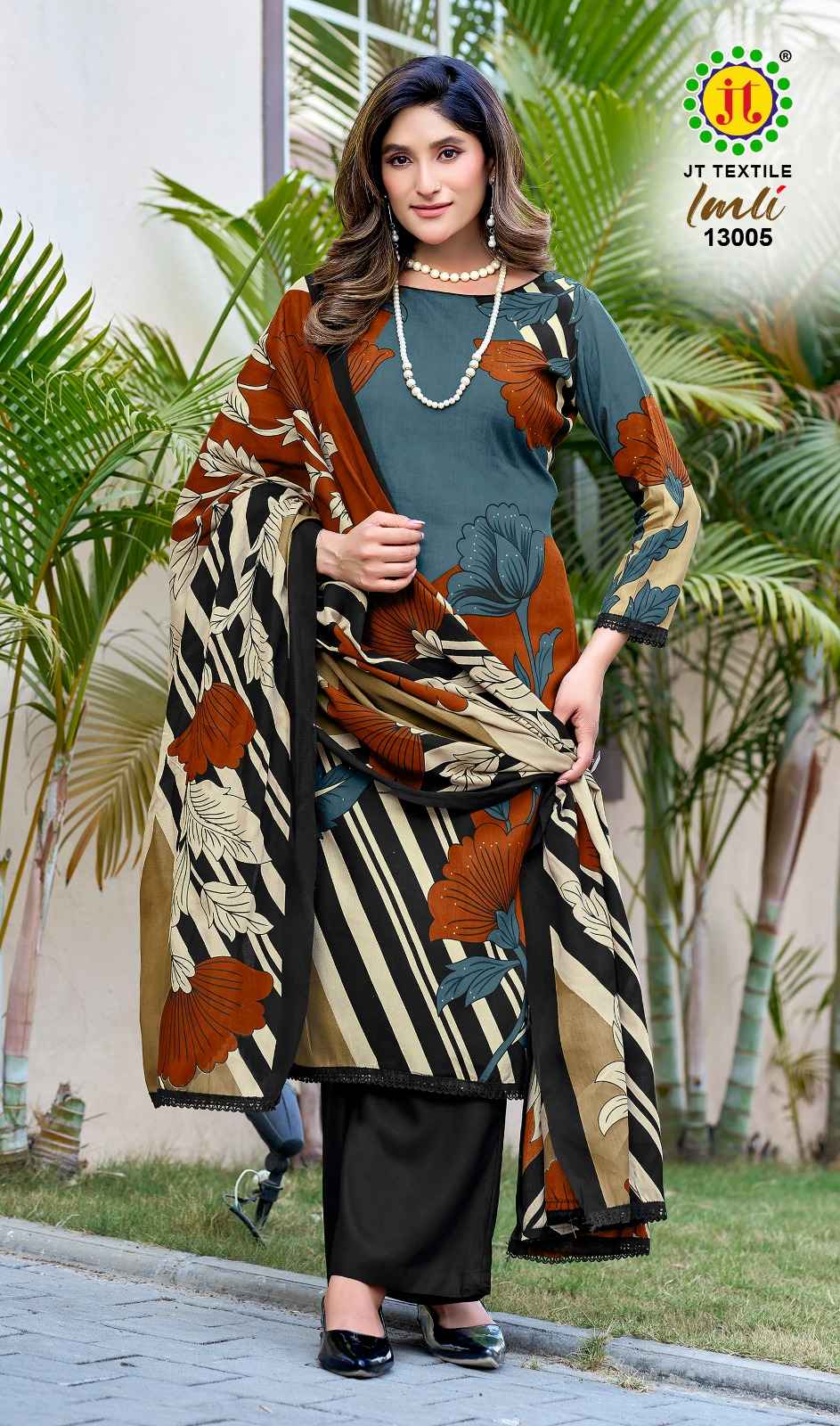 JT IMLI VOL-13 RAYON FABRIC WITH GOLD PRINT DRESS MATERIAL AT WHOLESALE PRICE