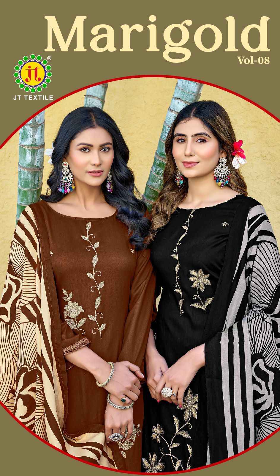 JT MARIGOLD VOL-8 RAYON PREMIUM WORK DRESS MATERIAL AT WHOLESALE PRICE