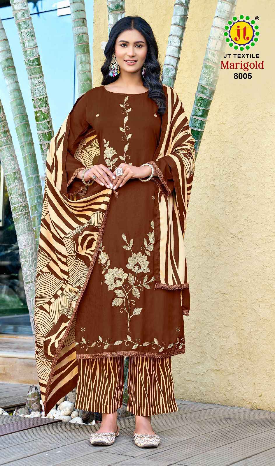 JT MARIGOLD VOL-8 RAYON PREMIUM WORK DRESS MATERIAL AT WHOLESALE PRICE