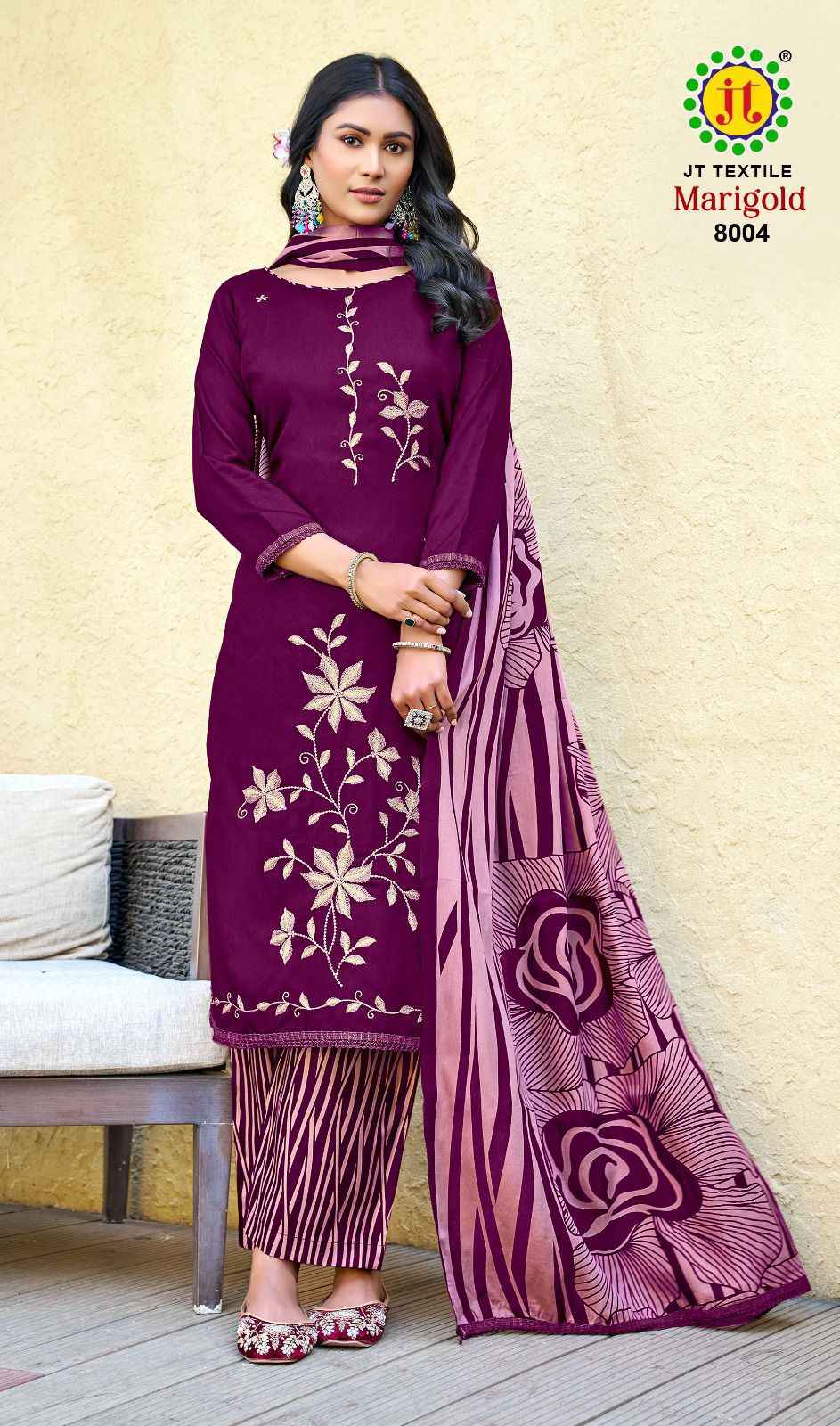 JT MARIGOLD VOL-8 RAYON PREMIUM WORK DRESS MATERIAL AT WHOLESALE PRICE