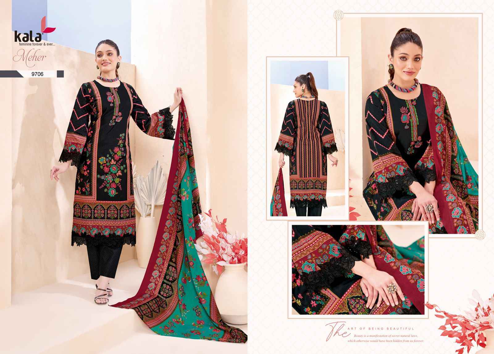 KALA MEHER VOL-12 PURE PREMIUM COTTON KARACHI DRESS MATERIAL AT WHOLESALE PRICE