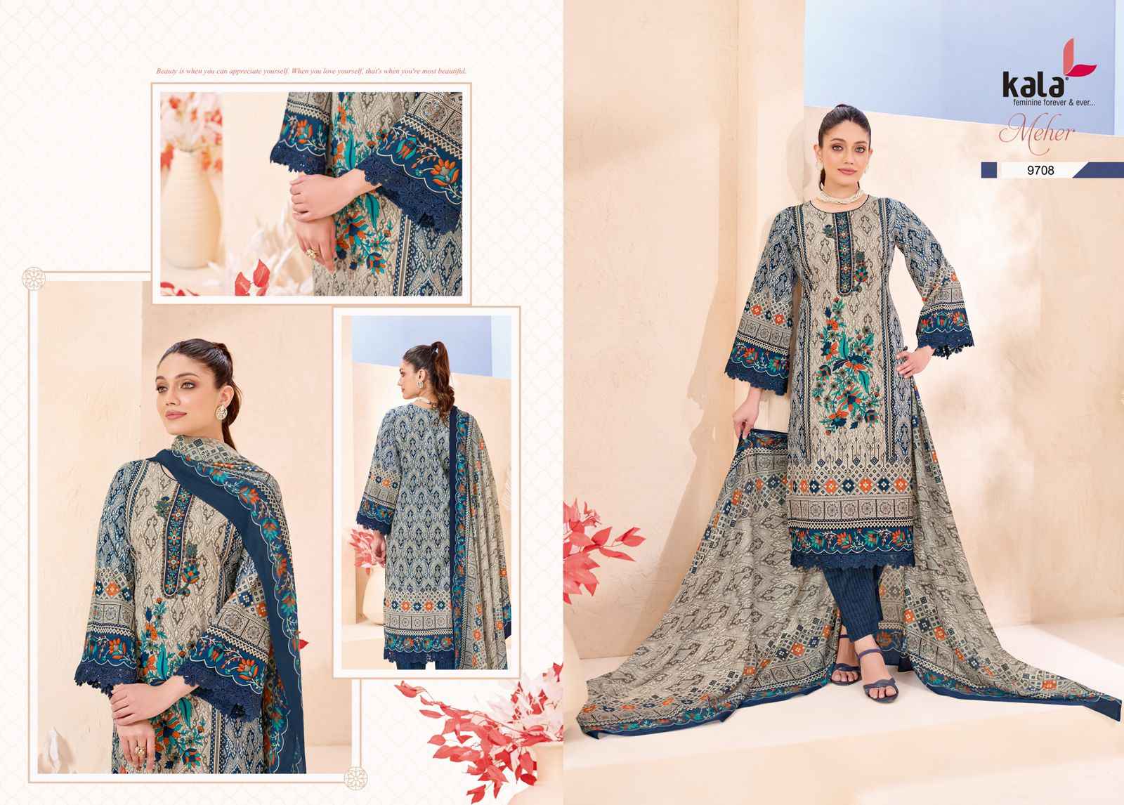 KALA MEHER VOL-12 PURE PREMIUM COTTON KARACHI DRESS MATERIAL AT WHOLESALE PRICE