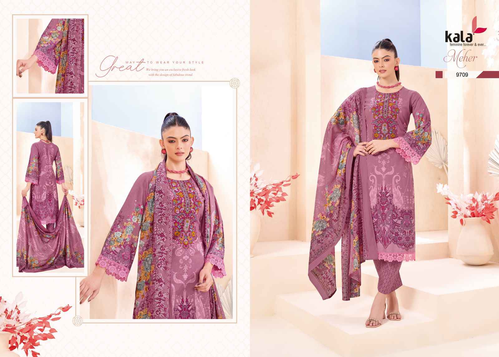 KALA MEHER VOL-12 PURE PREMIUM COTTON KARACHI DRESS MATERIAL AT WHOLESALE PRICE