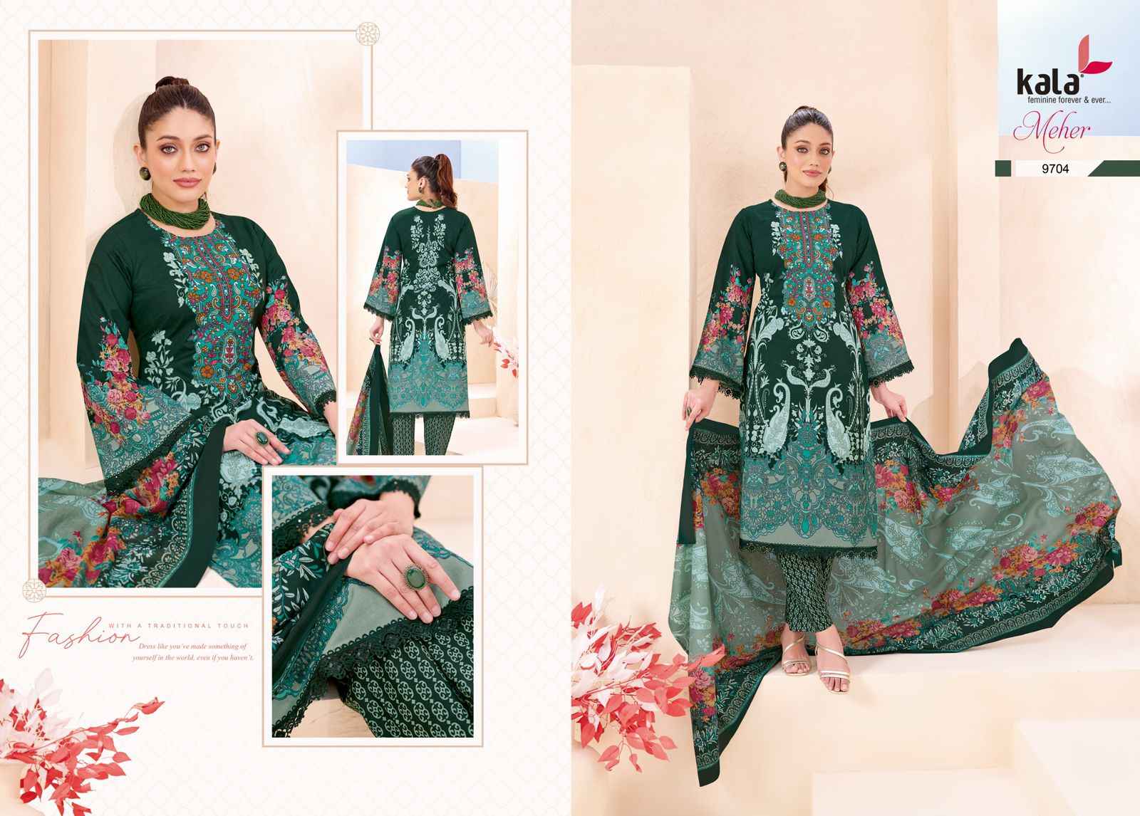 KALA MEHER VOL-12 PURE PREMIUM COTTON KARACHI DRESS MATERIAL AT WHOLESALE PRICE