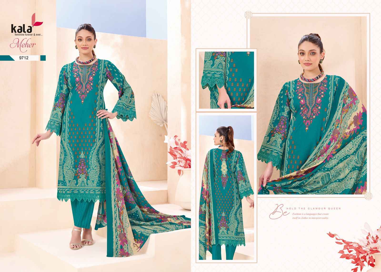 KALA MEHER VOL-12 PURE PREMIUM COTTON KARACHI DRESS MATERIAL AT WHOLESALE PRICE