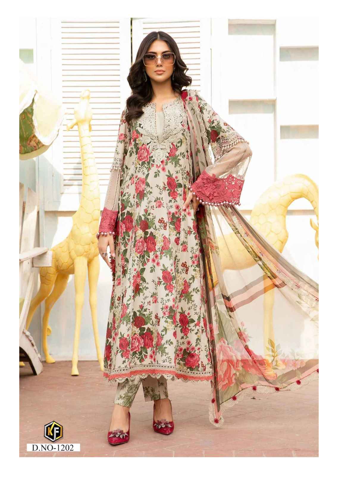 KEVAL KANEEZ VOL-12 HEAVY LAWN COTTON PRINTED DRESS MATERIAL AT WHOLESALE PRICE