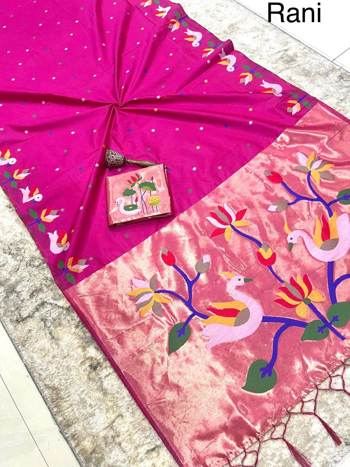 KHADI RAW SILK MINAKARI ZARI WEAVING SAREE AT WHOLESALE PRICE  