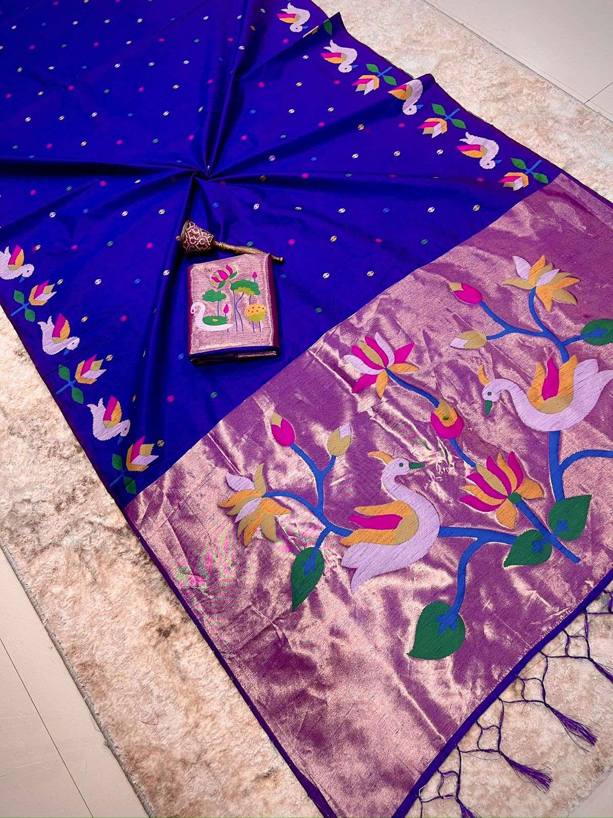 KHADI RAW SILK MINAKARI ZARI WEAVING SAREE AT WHOLESALE PRICE  