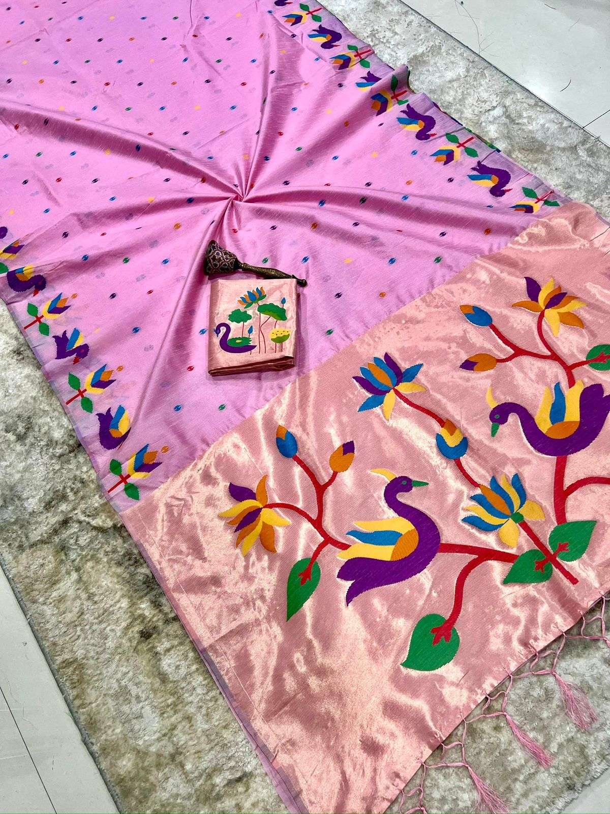 KHADI RAW SILK MINAKARI ZARI WEAVING SAREE AT WHOLESALE PRICE  