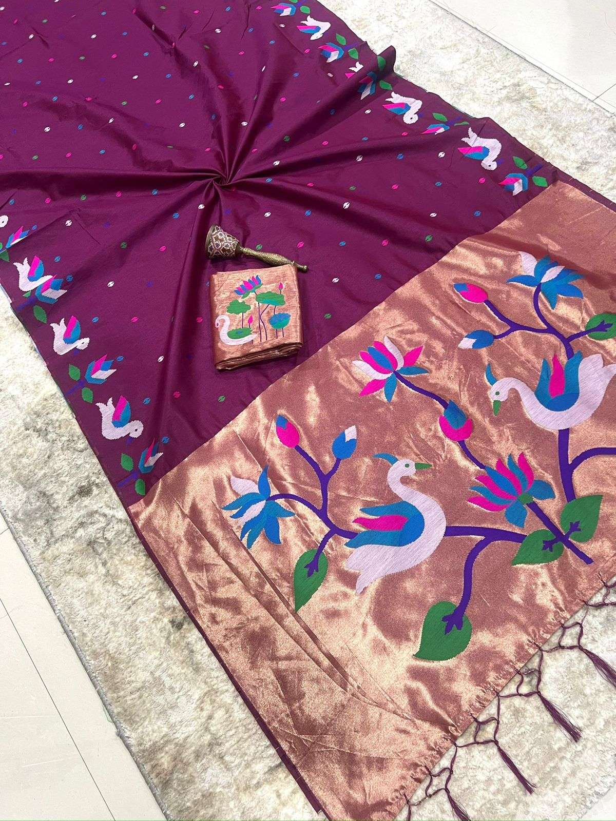 KHADI RAW SILK MINAKARI ZARI WEAVING SAREE AT WHOLESALE PRICE  