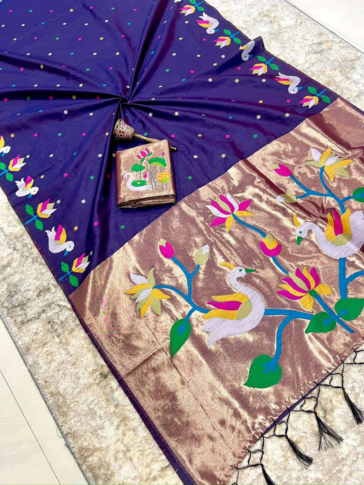 KHADI RAW SILK MINAKARI ZARI WEAVING SAREE AT WHOLESALE PRICE  