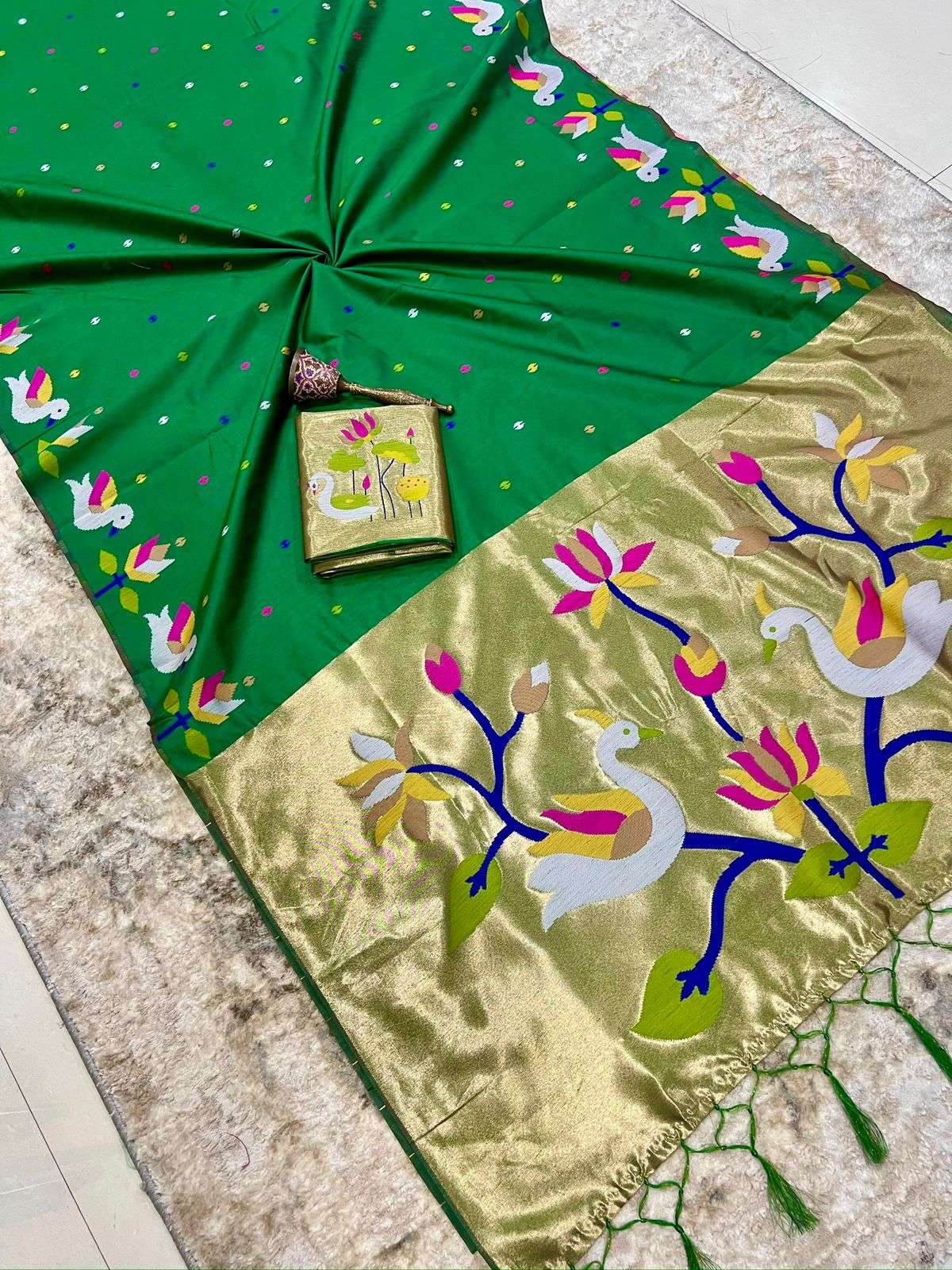 KHADI RAW SILK MINAKARI ZARI WEAVING SAREE AT WHOLESALE PRICE  