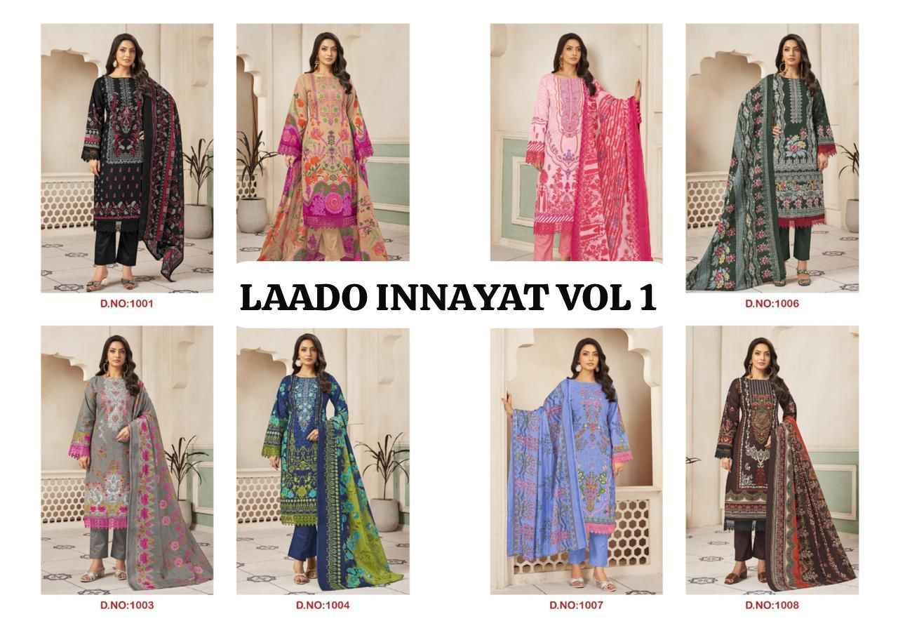 LAADO INNAYAT VOL-01 PURE COTTON PRINTED DRESS MATERIAL AT WHOLESALE PRICE