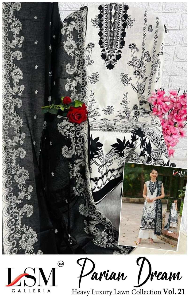 LSM PARIAM DREAM VOL-21 HEAVY LUXURY LAWN DRESS MATERIAL AT WHOLESALE PRICE