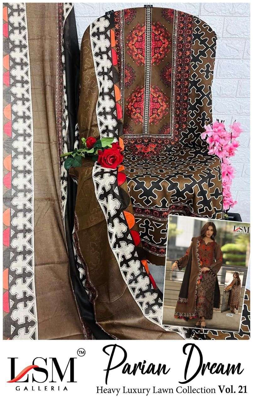 LSM PARIAM DREAM VOL-21 HEAVY LUXURY LAWN DRESS MATERIAL AT WHOLESALE PRICE