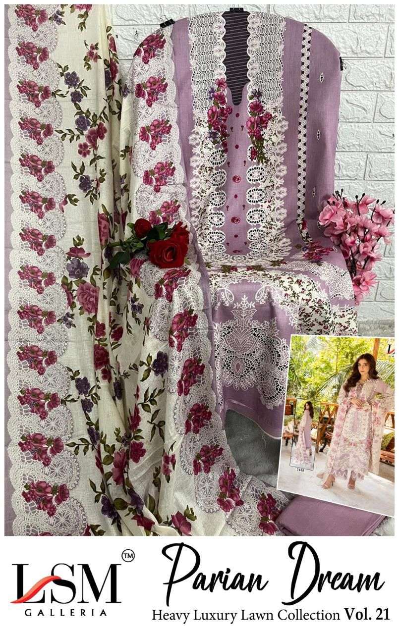 LSM PARIAM DREAM VOL-21 HEAVY LUXURY LAWN DRESS MATERIAL AT WHOLESALE PRICE