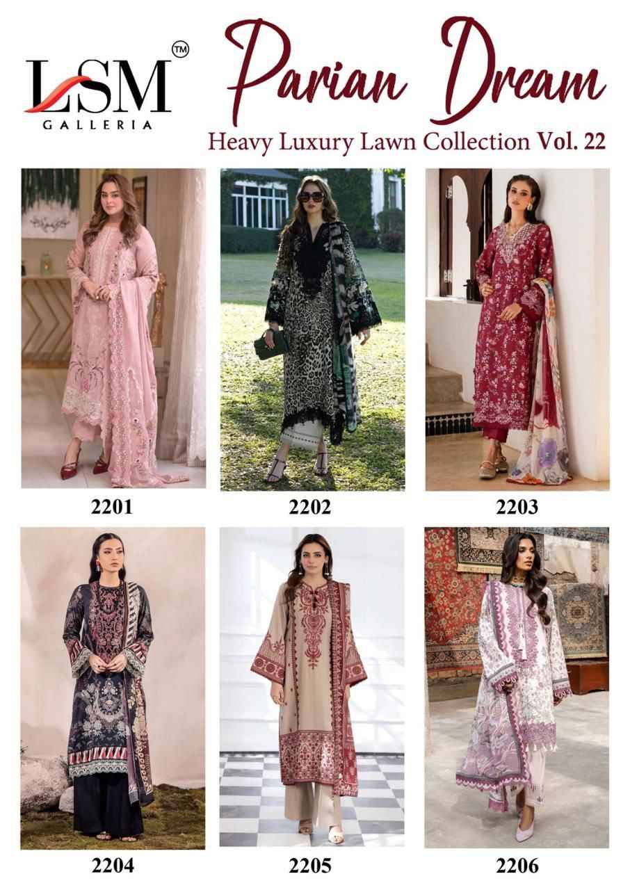 LSM PARIAM DREAM VOL-22 HEAVY LUXURY LAWN DRESS MATERIAL AT WHOLESALE PRICE