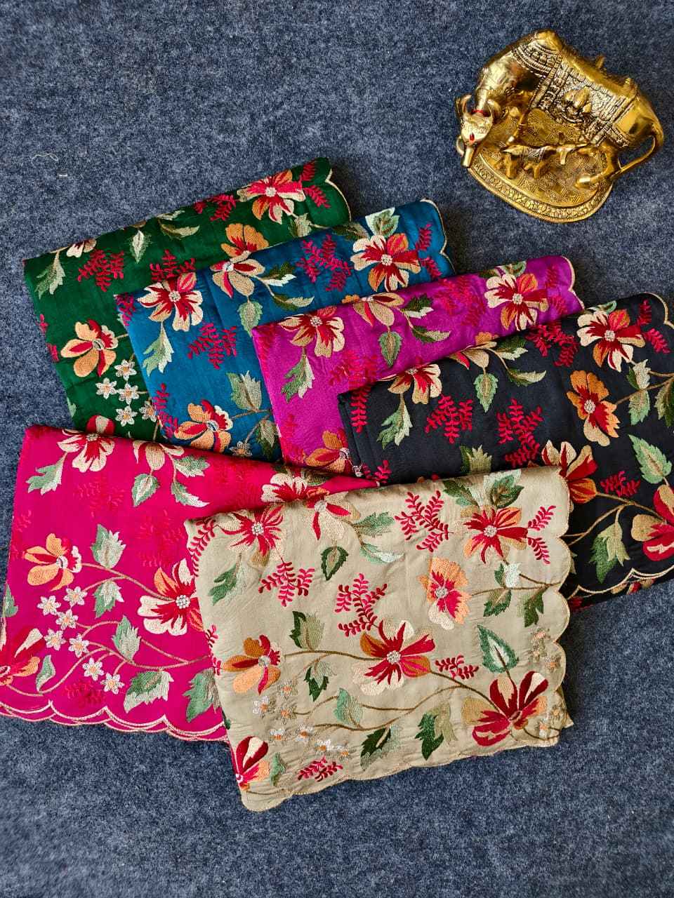 MATKA SILK FLORAL EMBROIDERY WORK SAREE 