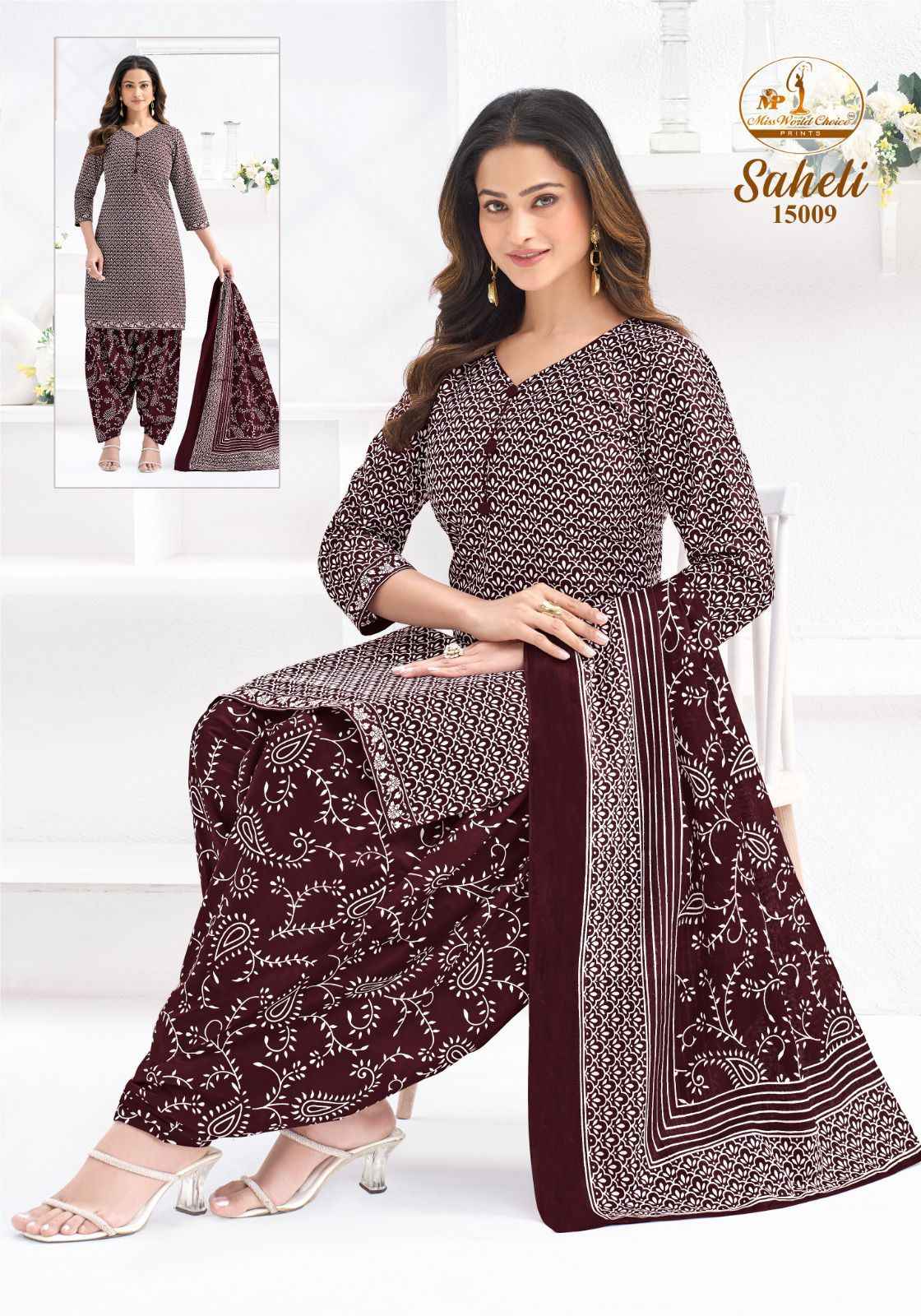MISS WORLD SAHELI VOL-16 PURE COTTON READYMADE PATIYALA DRESS