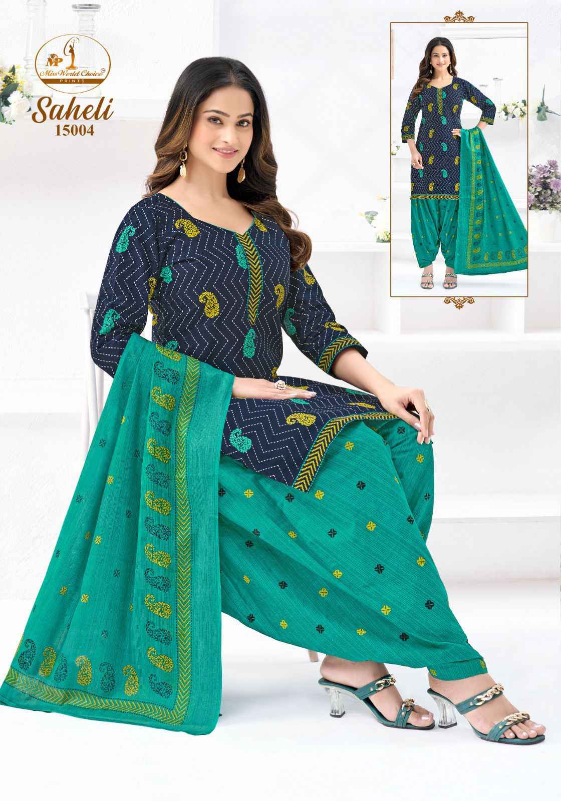MISS WORLD SAHELI VOL-16 PURE COTTON READYMADE PATIYALA DRESS