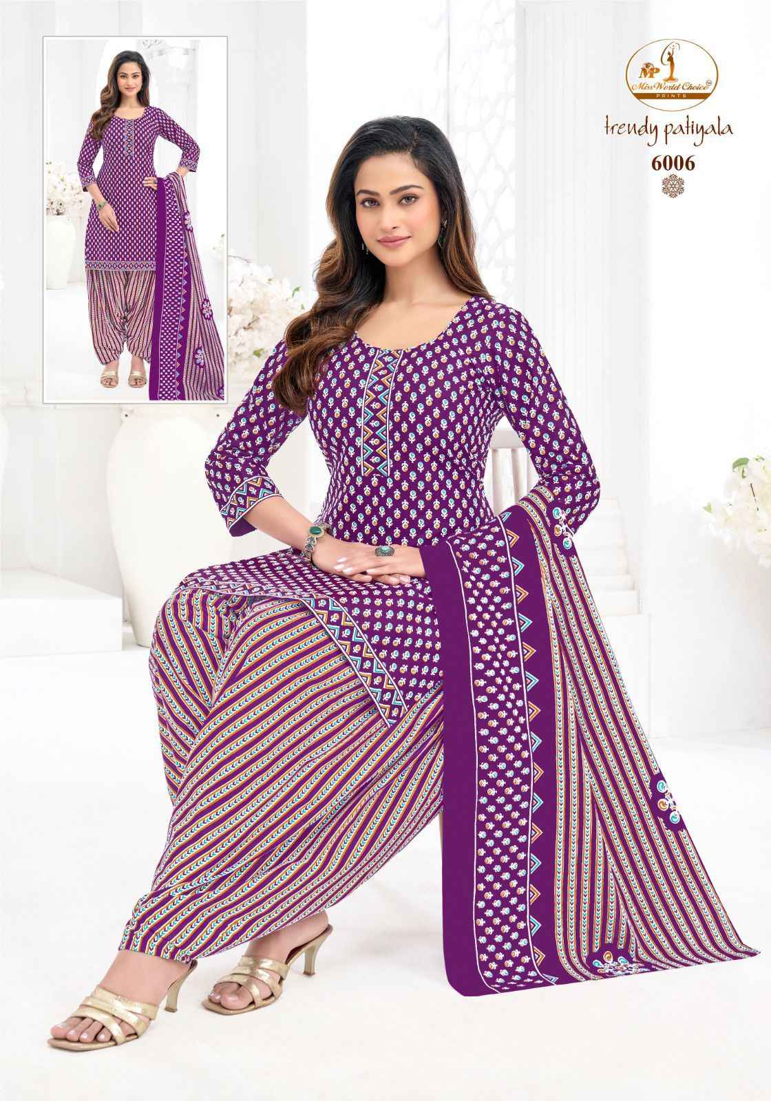 MISS WORLD TRENDY PATIYALA VOL-6 PURE COTTON PRINTED READYMADE PATIYALA DRESS AT WHOLESALE PRICE