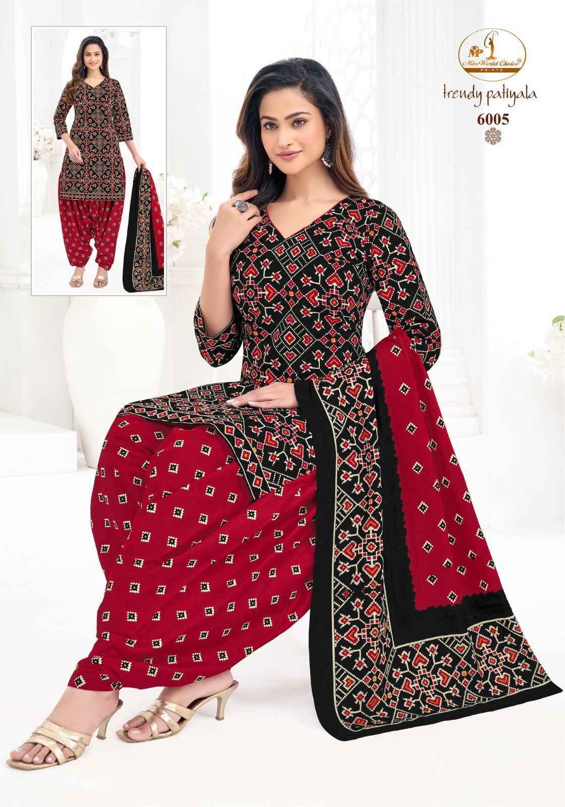 MISS WORLD TRENDY PATIYALA VOL-6 PURE COTTON PRINTED READYMADE PATIYALA DRESS AT WHOLESALE PRICE