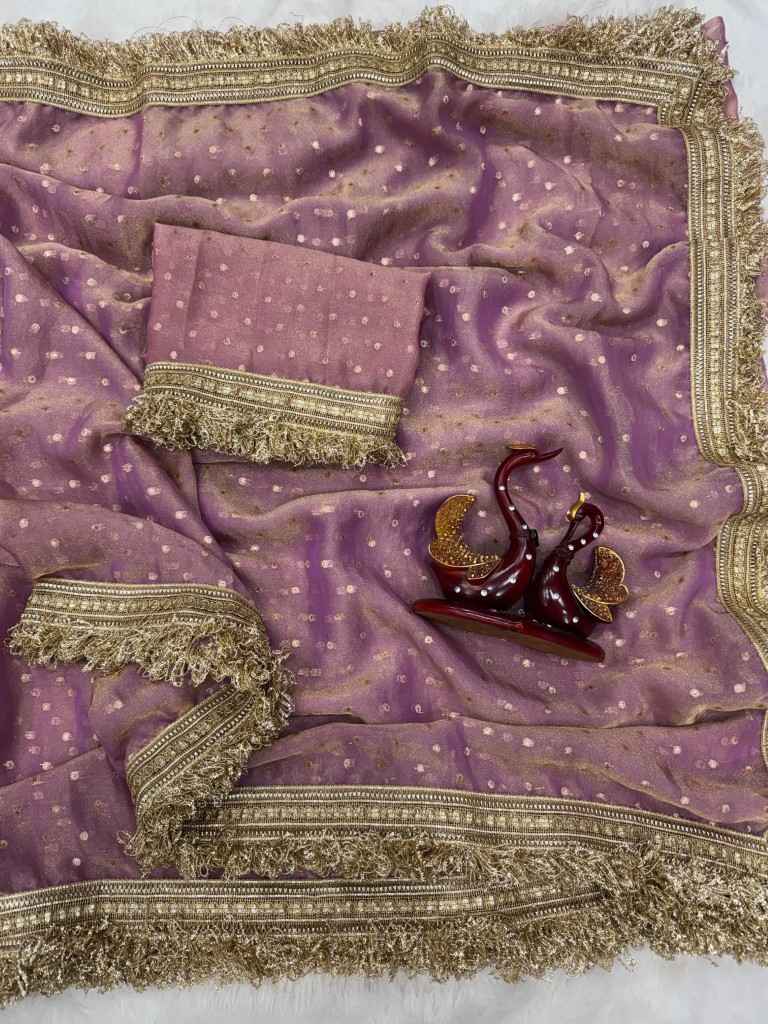 MOSS SILK JACQUARD BUTTI WORK SAREE AT WHOLESALE PRICE