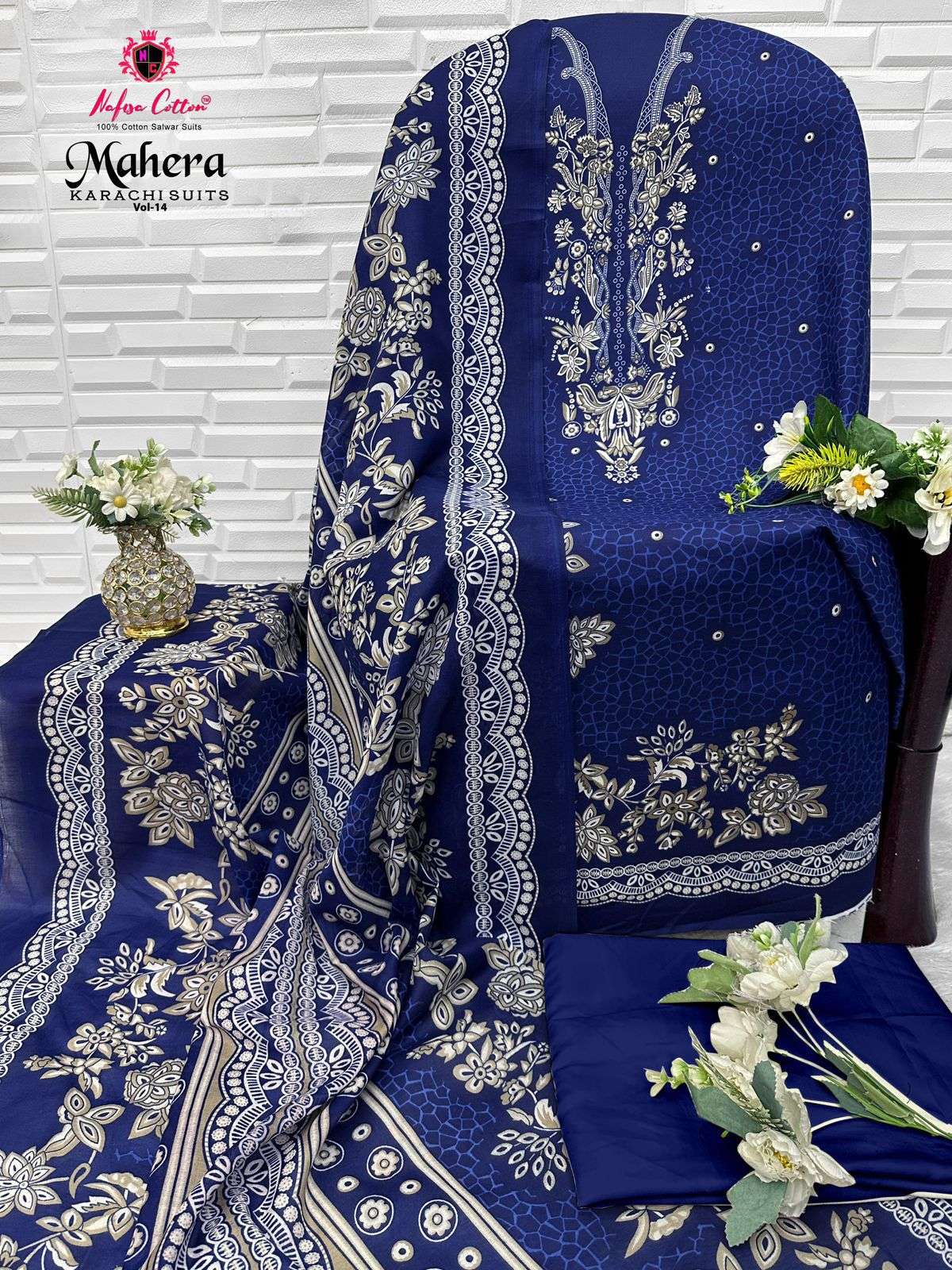 NAFISA MAHERA VOL-14 KARACHI COTTON PAKISTANI DRESS MATERIAL AT WHOLESALE PRICE