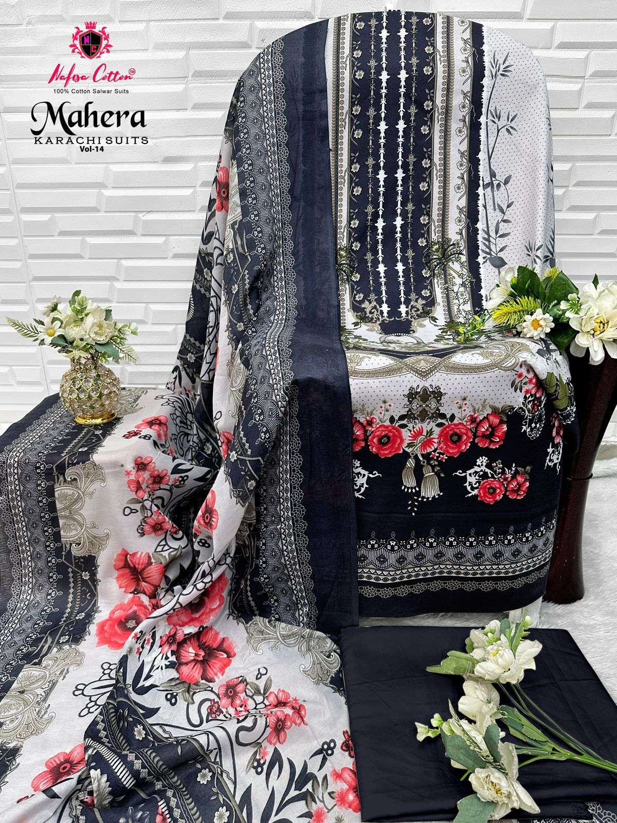 NAFISA MAHERA VOL-14 KARACHI COTTON PAKISTANI DRESS MATERIAL AT WHOLESALE PRICE