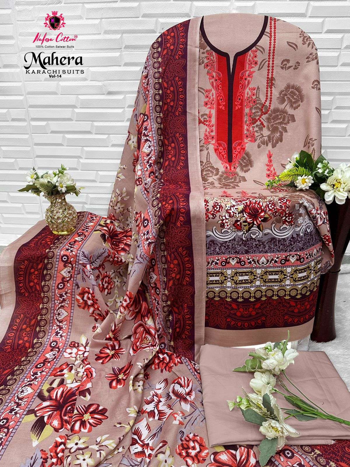 NAFISA MAHERA VOL-14 KARACHI COTTON PAKISTANI DRESS MATERIAL AT WHOLESALE PRICE