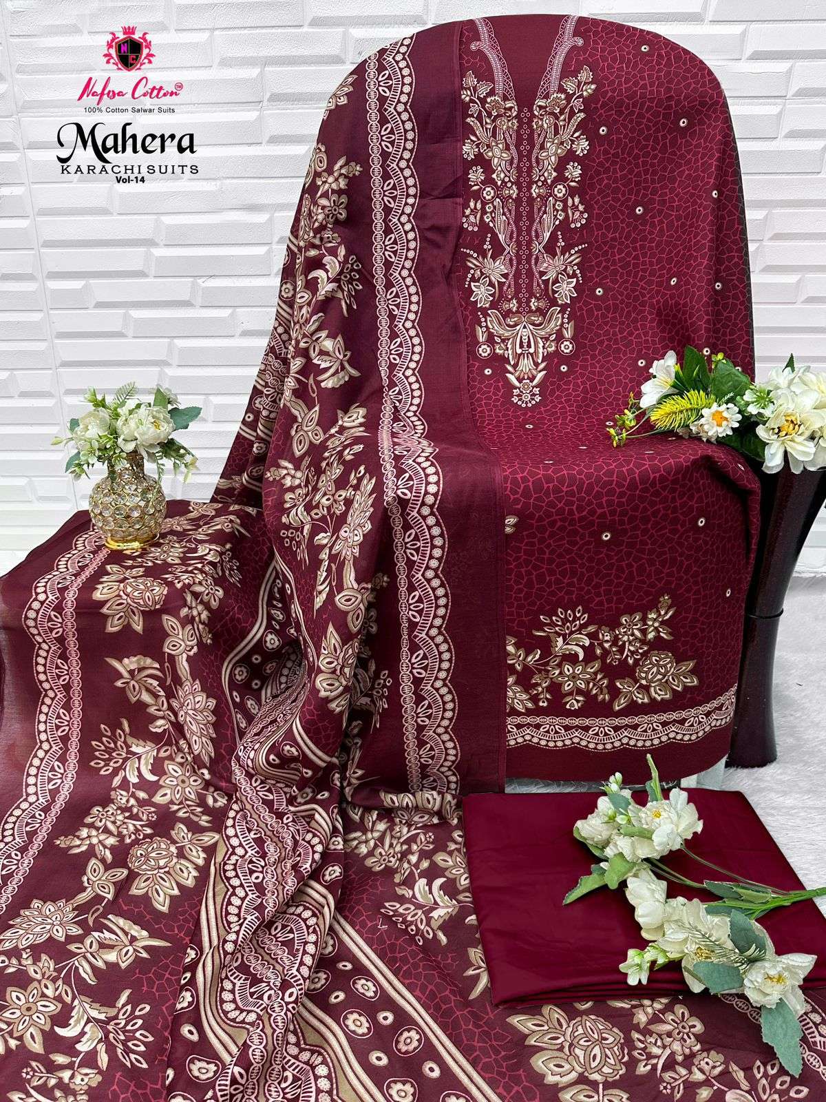 NAFISA MAHERA VOL-14 KARACHI COTTON PAKISTANI DRESS MATERIAL AT WHOLESALE PRICE