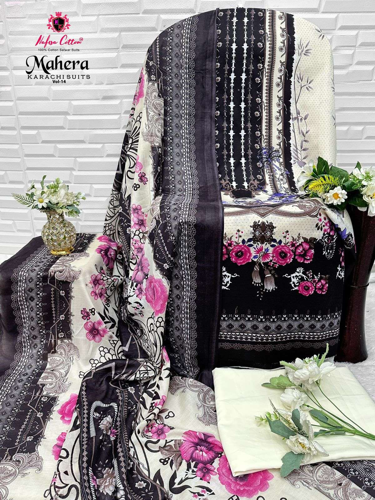 NAFISA MAHERA VOL-14 KARACHI COTTON PAKISTANI DRESS MATERIAL AT WHOLESALE PRICE