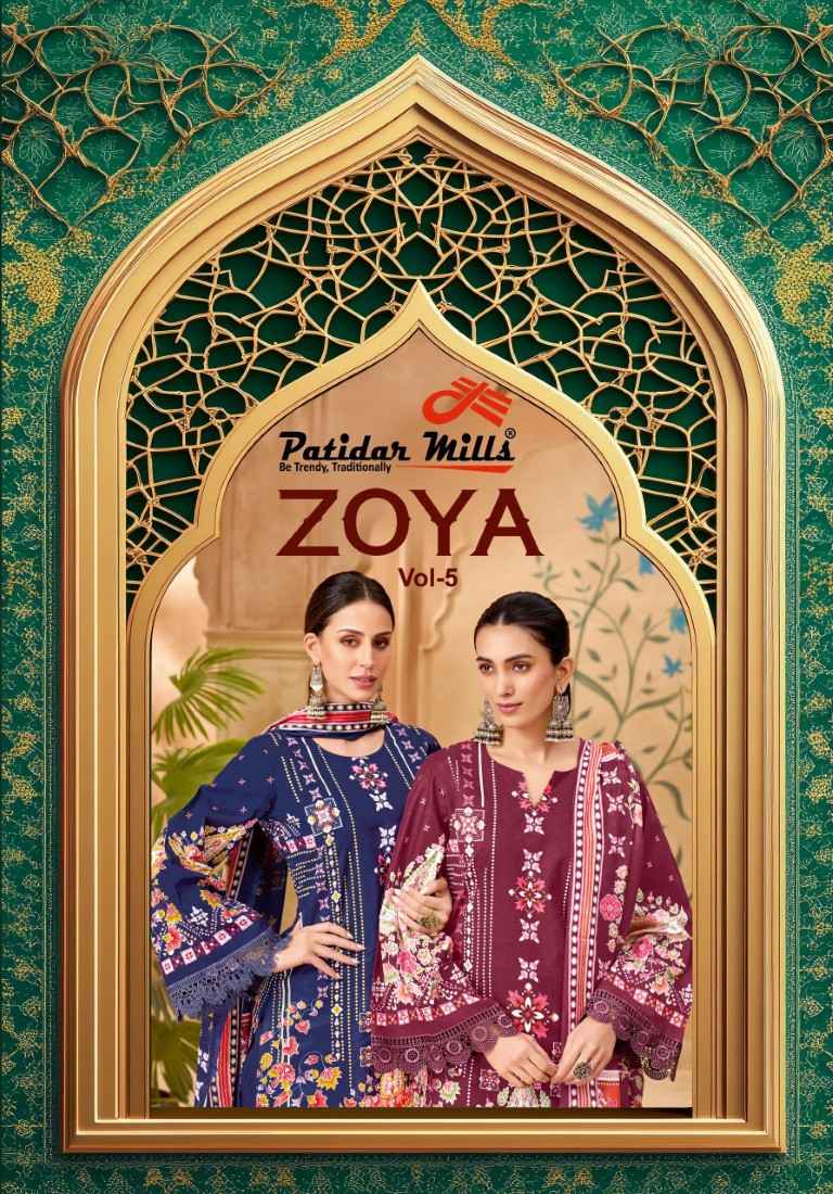 PATIDAR MILLS ZOYA VOL-5 PURE COTTON DRESS MATERIAL AT WHOLESALE PRICE
