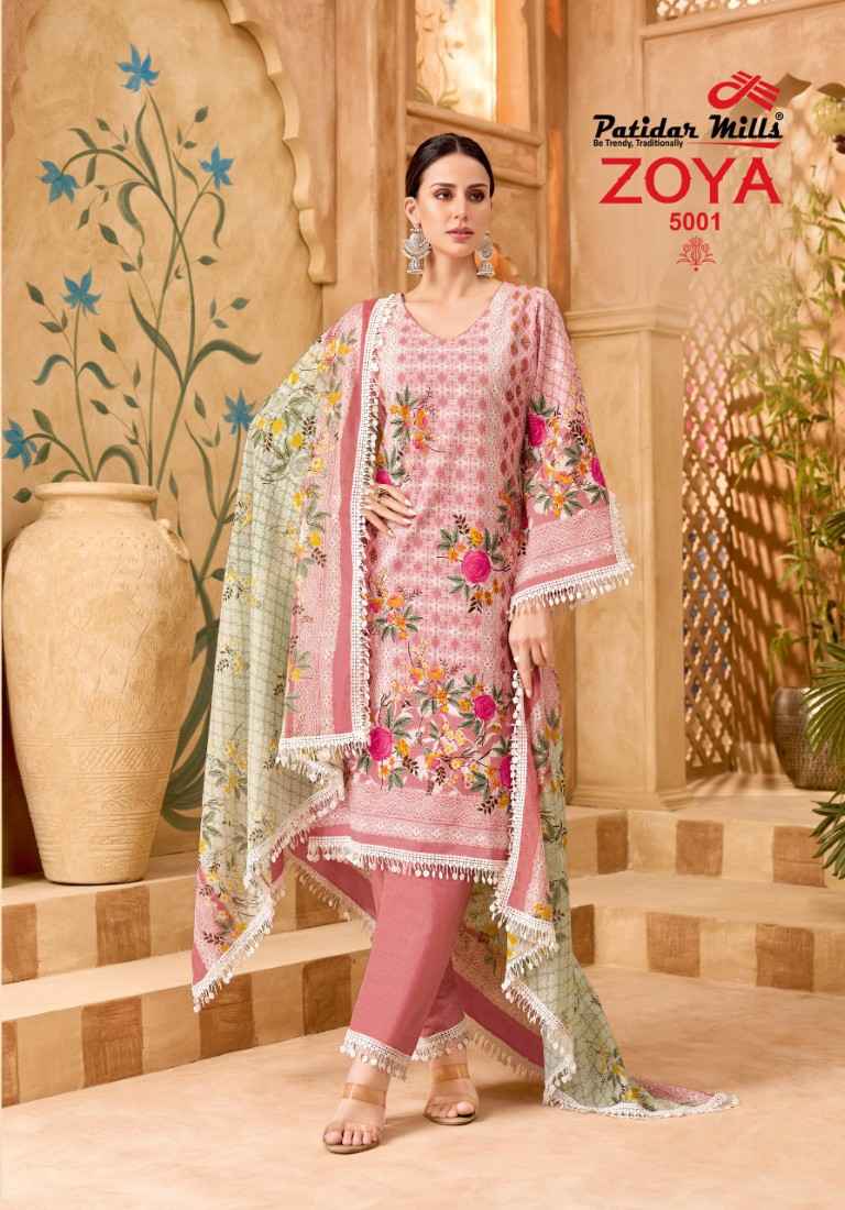 PATIDAR MILLS ZOYA VOL-5 PURE COTTON DRESS MATERIAL AT WHOLESALE PRICE