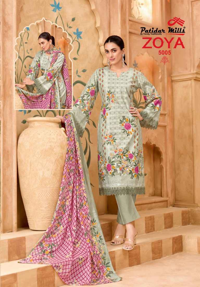PATIDAR MILLS ZOYA VOL-5 PURE COTTON DRESS MATERIAL AT WHOLESALE PRICE