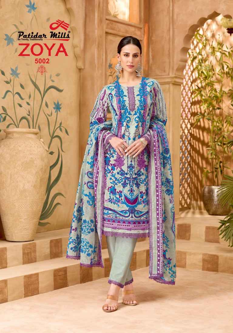 PATIDAR MILLS ZOYA VOL-5 PURE COTTON DRESS MATERIAL AT WHOLESALE PRICE