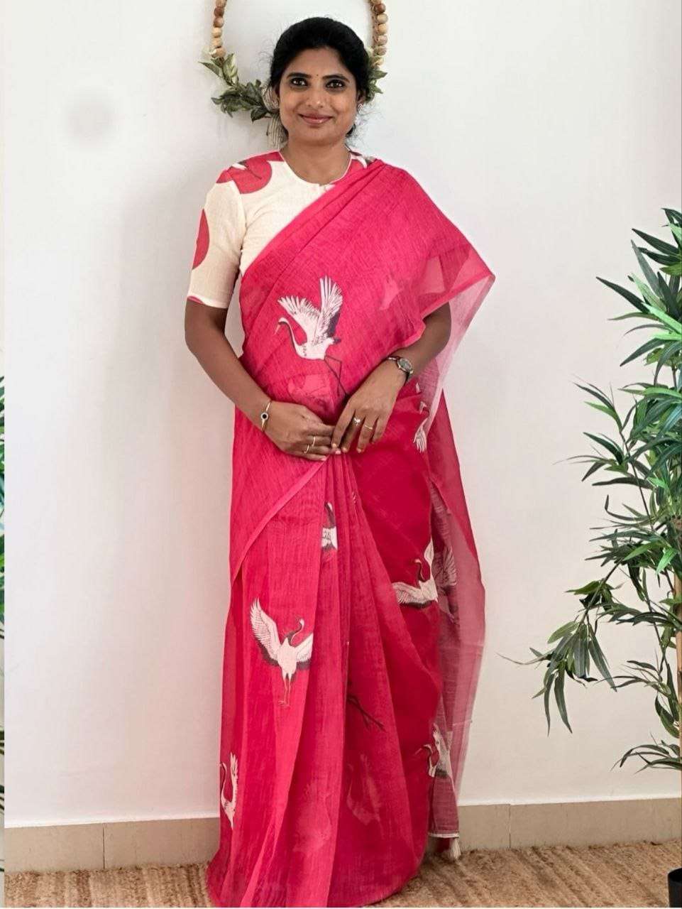 PLAIN LINEN DIGITAL PRINTED SAREE CODE MG638AT WHOLESALE PRICE