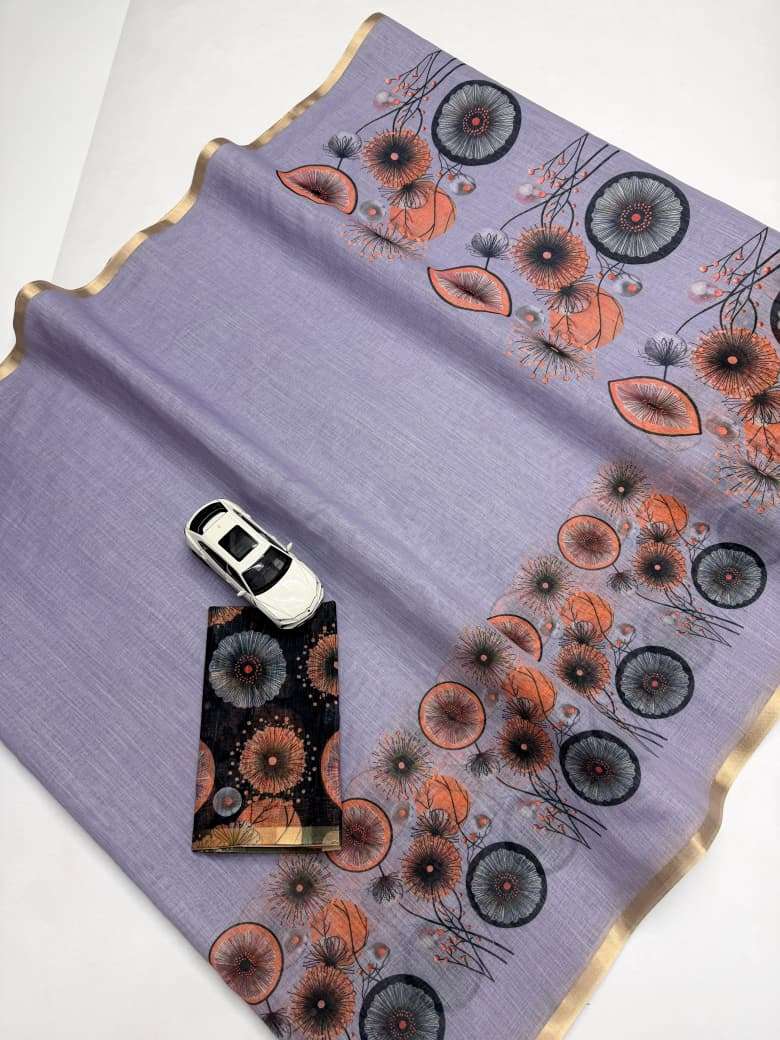 PLAIN LINEN DIGITAL PRINTED SAREE CODE MG638AT WHOLESALE PRICE