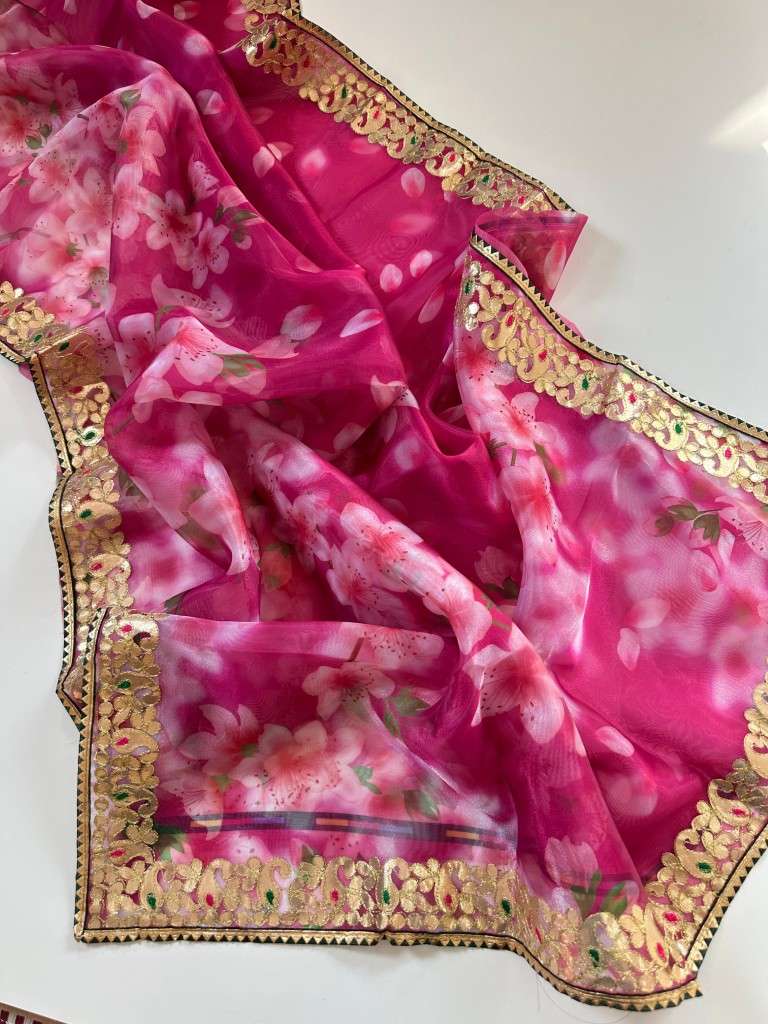PREMIUM ORGANZA HAND GOTA WORK SAREE AT WHOLESALE PRICE