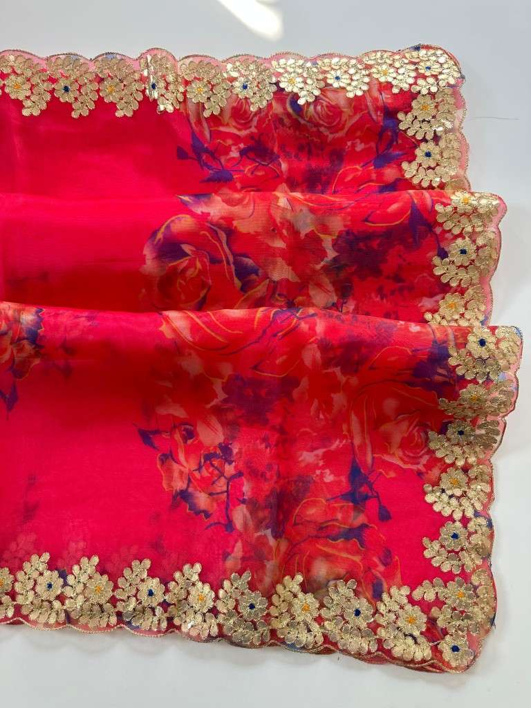 PREMIUM ORGANZA HAND GOTA WORK SAREE AT WHOLESALE PRICE