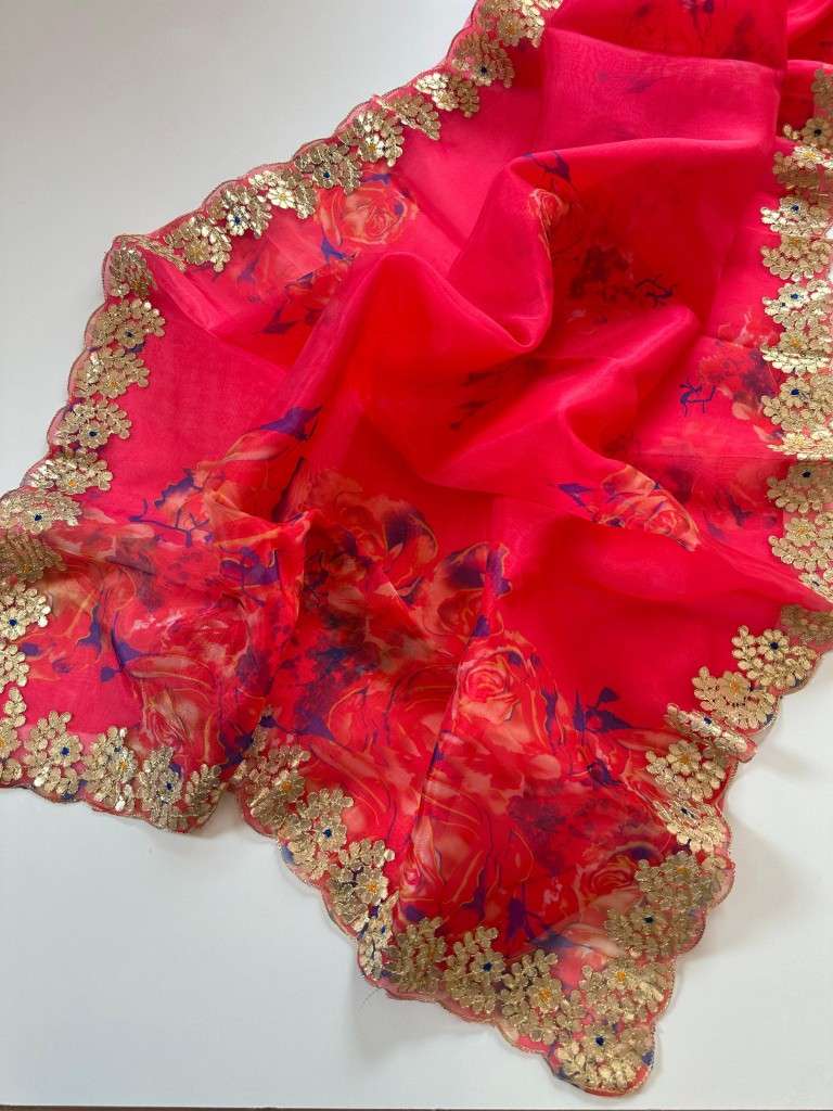 PREMIUM ORGANZA HAND GOTA WORK SAREE AT WHOLESALE PRICE
