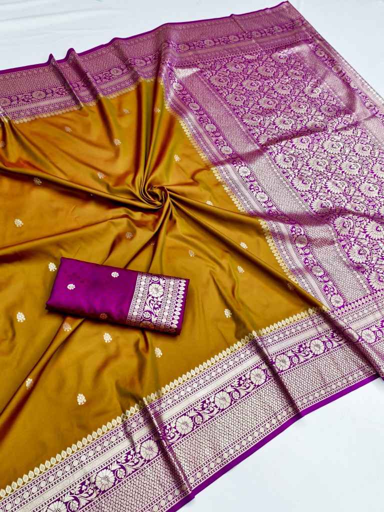 PREMIUM SOFT BANARASI SILK ELEGANT GOLD ZARI WEAVING SAREE AT WHOLESALE PRICE
