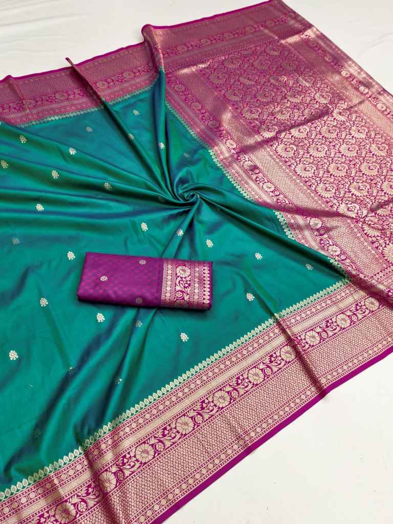 PREMIUM SOFT BANARASI SILK ELEGANT GOLD ZARI WEAVING SAREE AT WHOLESALE PRICE