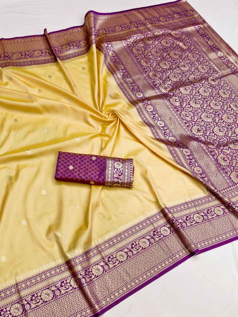 PREMIUM SOFT BANARASI SILK ELEGANT GOLD ZARI WEAVING SAREE AT WHOLESALE PRICE